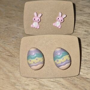 Easter Bunny And Egg Earrings Lot